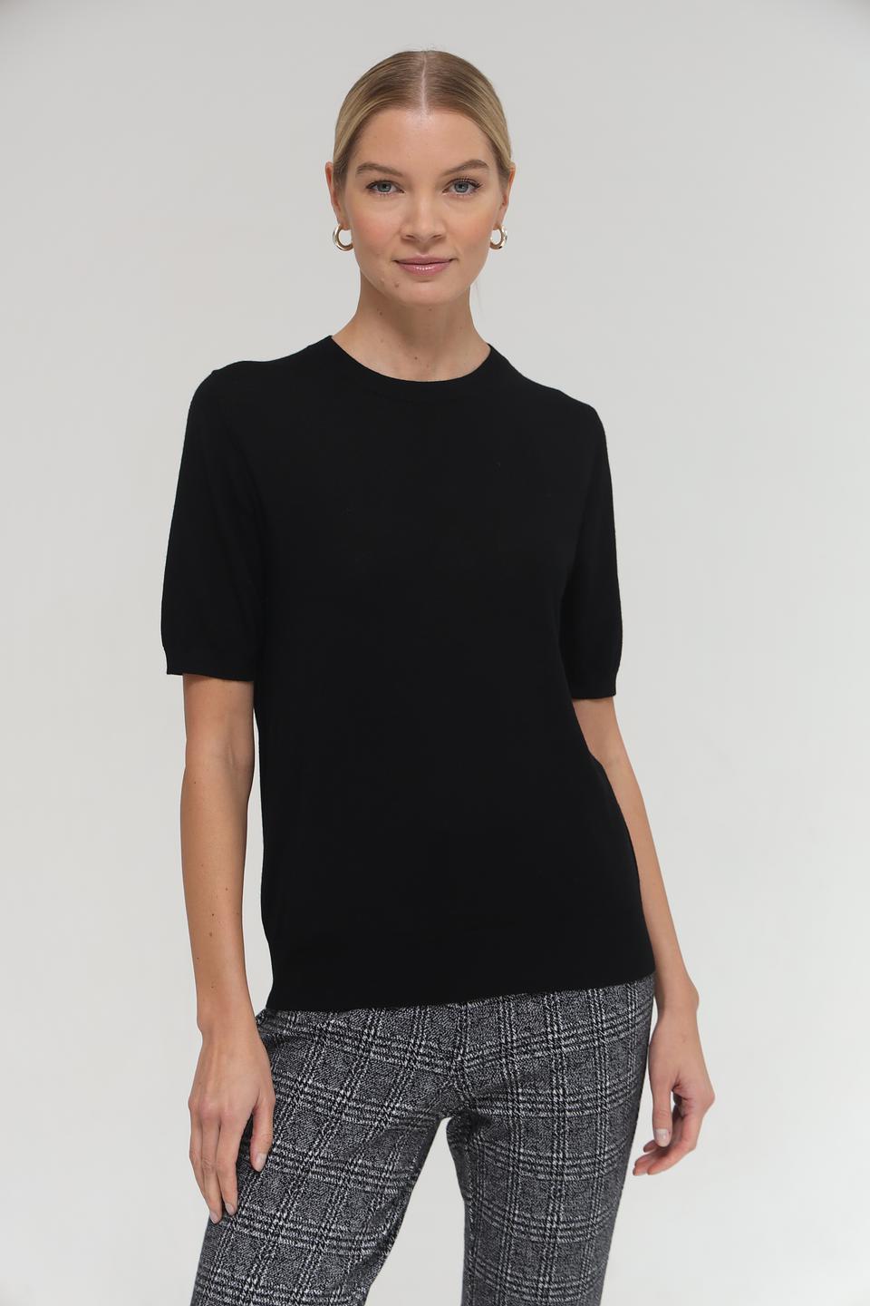 Пуловер Seidensticker чёрный с коротким рукавом