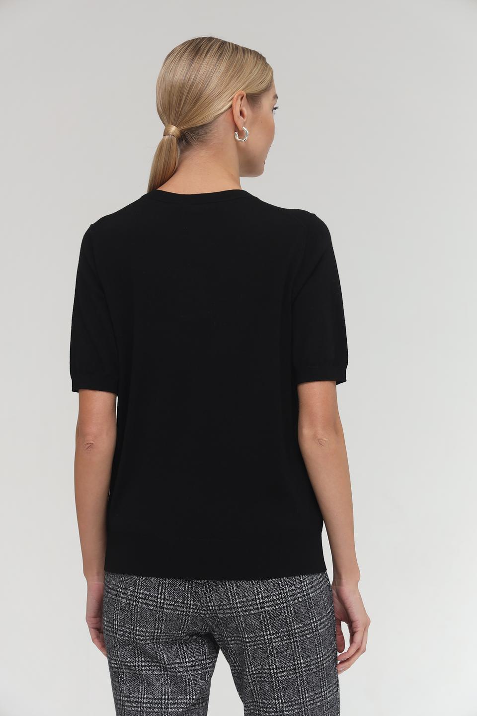 Пуловер Seidensticker чёрный с коротким рукавом