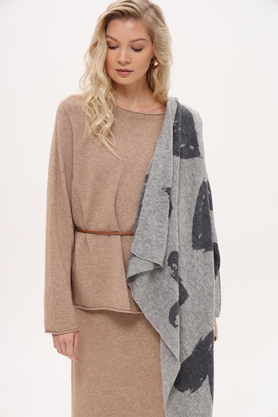 Платок Fraas с принтом сердец серый