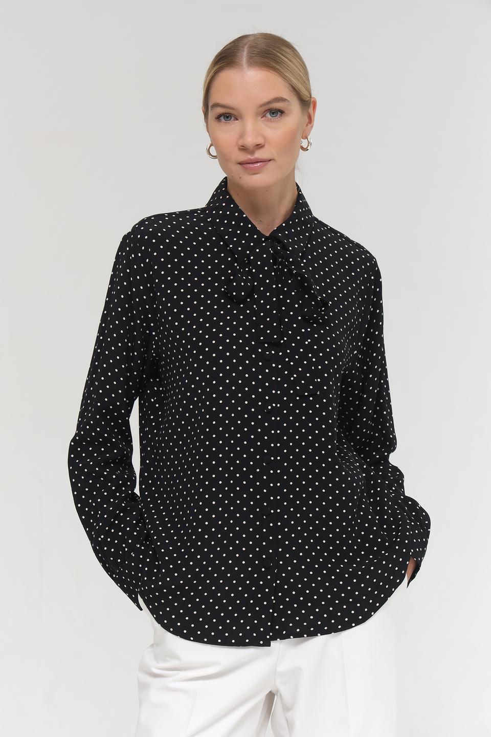 Блуза Seidensticker в горошек чёрная