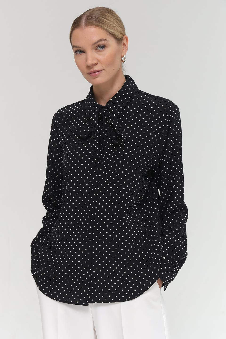 Блуза Seidensticker в горошек чёрная