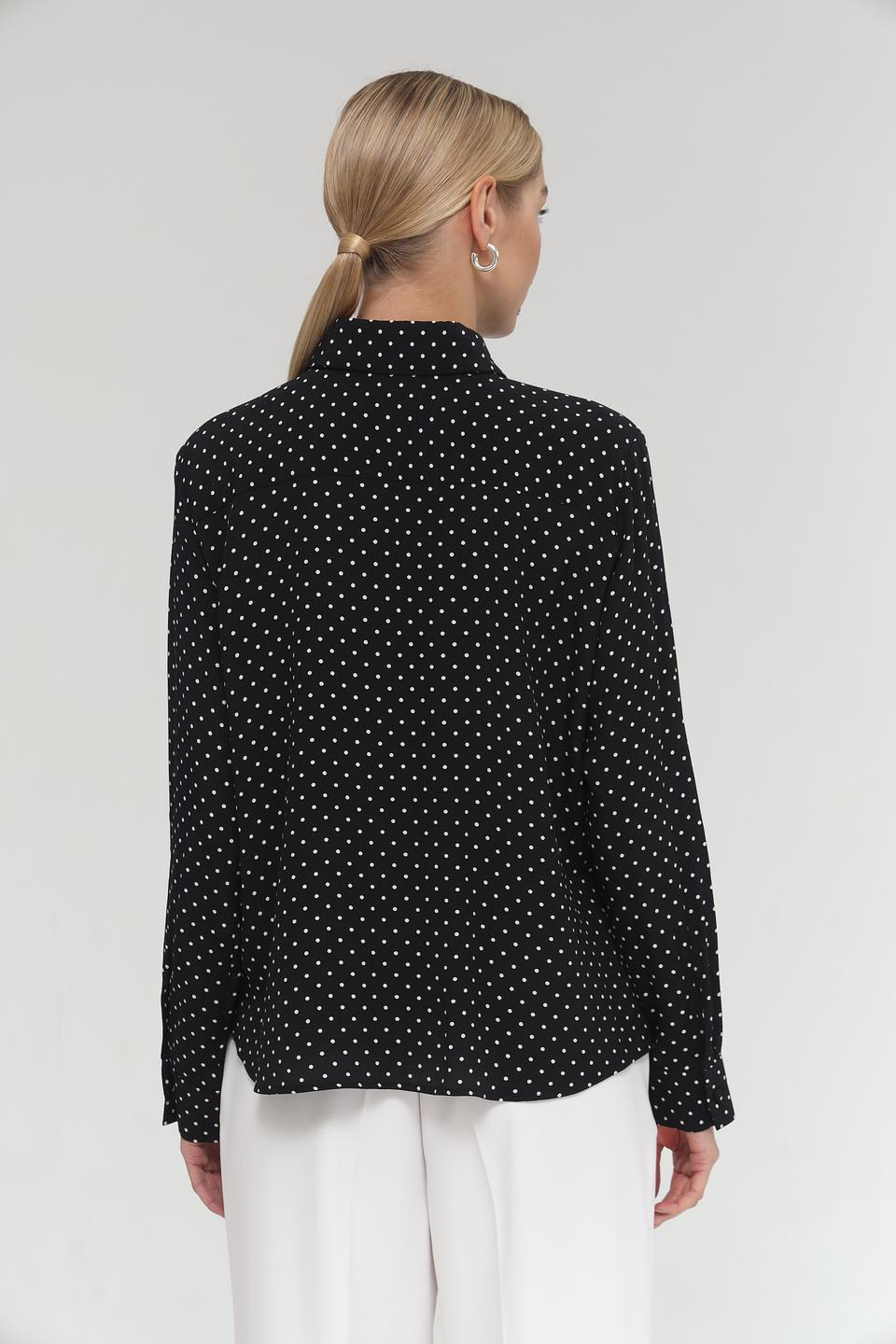 Блуза Seidensticker в горошек чёрная