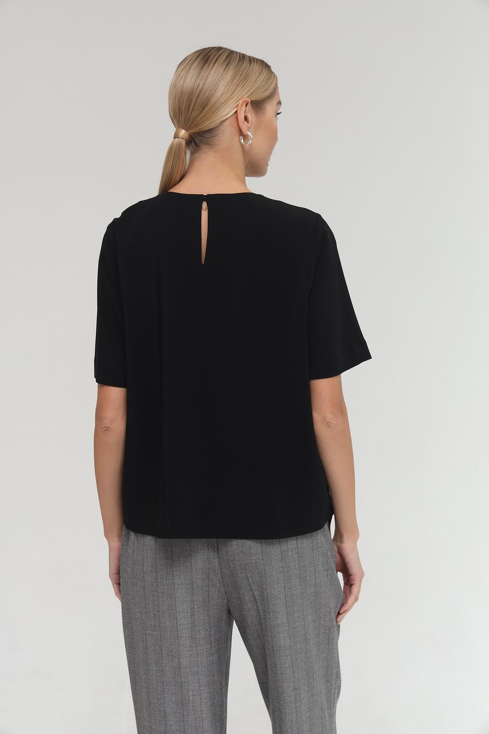 Блуза Seidensticker чёрная с коротким рукавом
