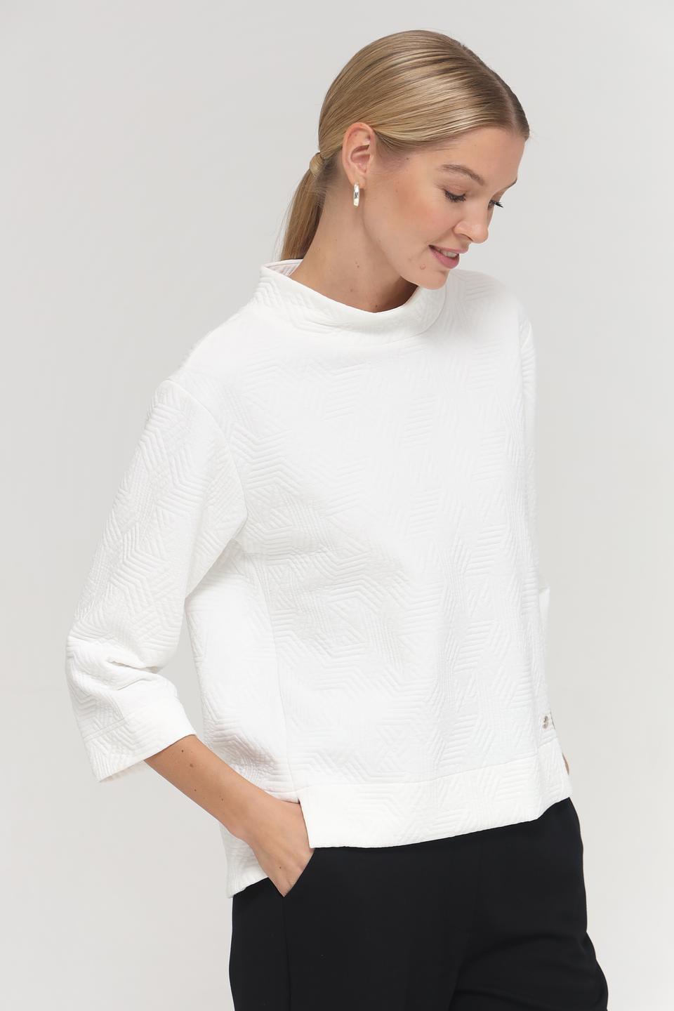 Пуловер Bianca с текстурой белый