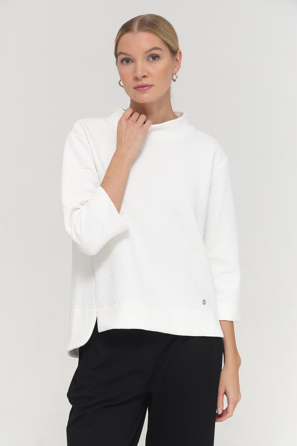 Пуловер Bianca с текстурой белый