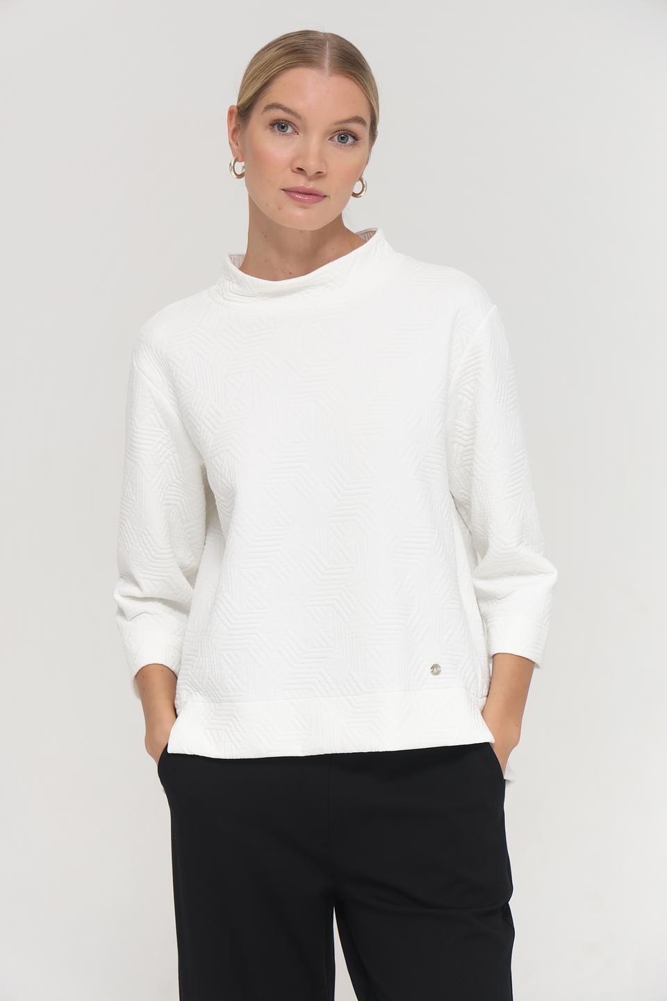 Пуловер Bianca с текстурой белый