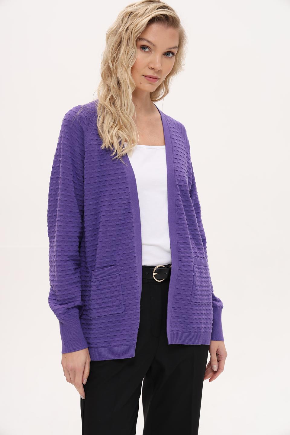Жакет Frank Walder вязаный лиловый