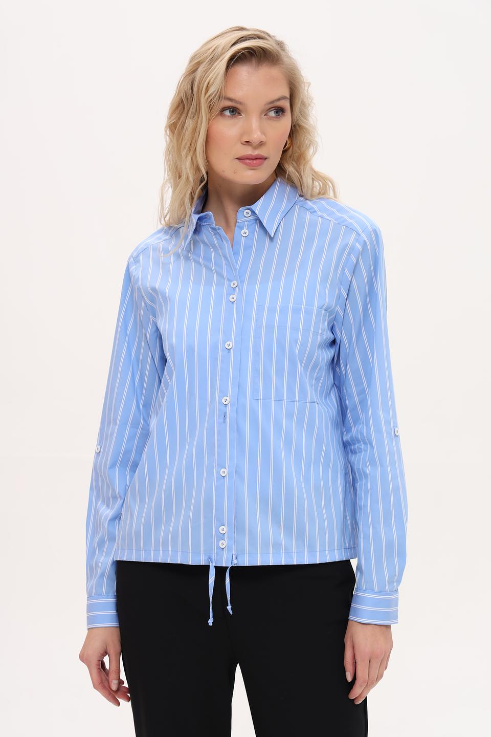 Рубашка Bianca в полоску голубую