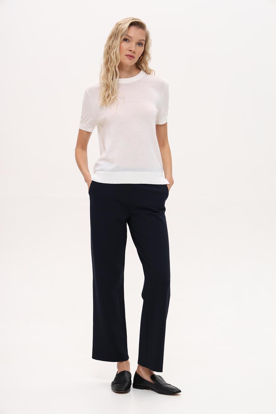 Пуловер Pezzo белый с коротким рукавом