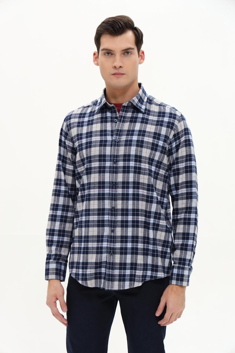 Рубашка Casa Moda в клетку синяя