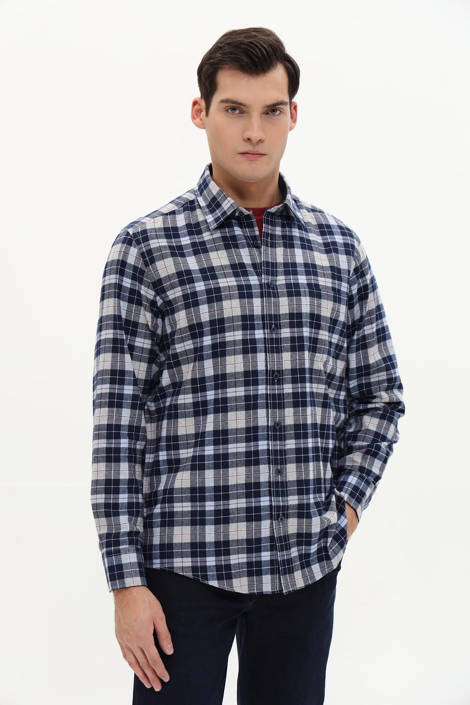 Рубашка Casa Moda в клетку синяя