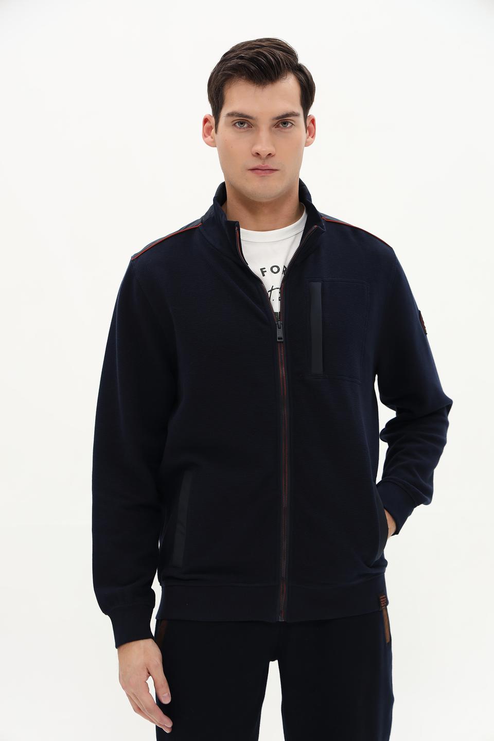 Кардиган Casa Moda темно-синий с отделкой