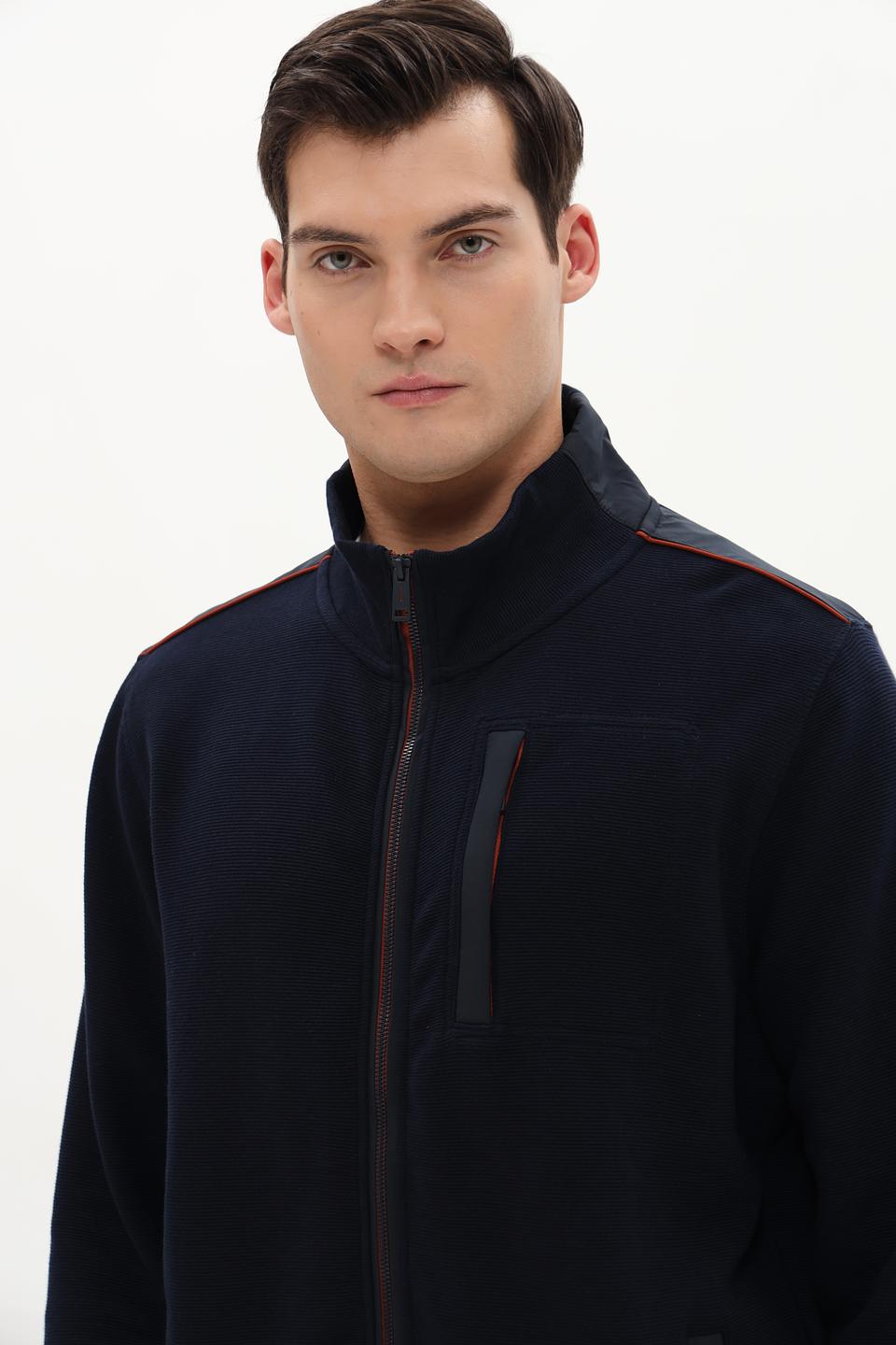 Кардиган Casa Moda темно-синий с отделкой