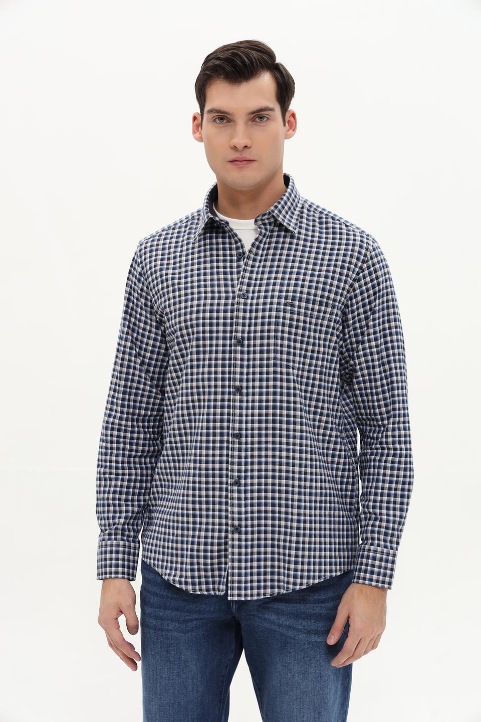 Рубашка Casa Moda в клетку синяя