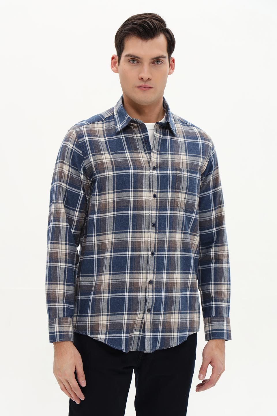 Рубашка Casa Moda в клетку синяя