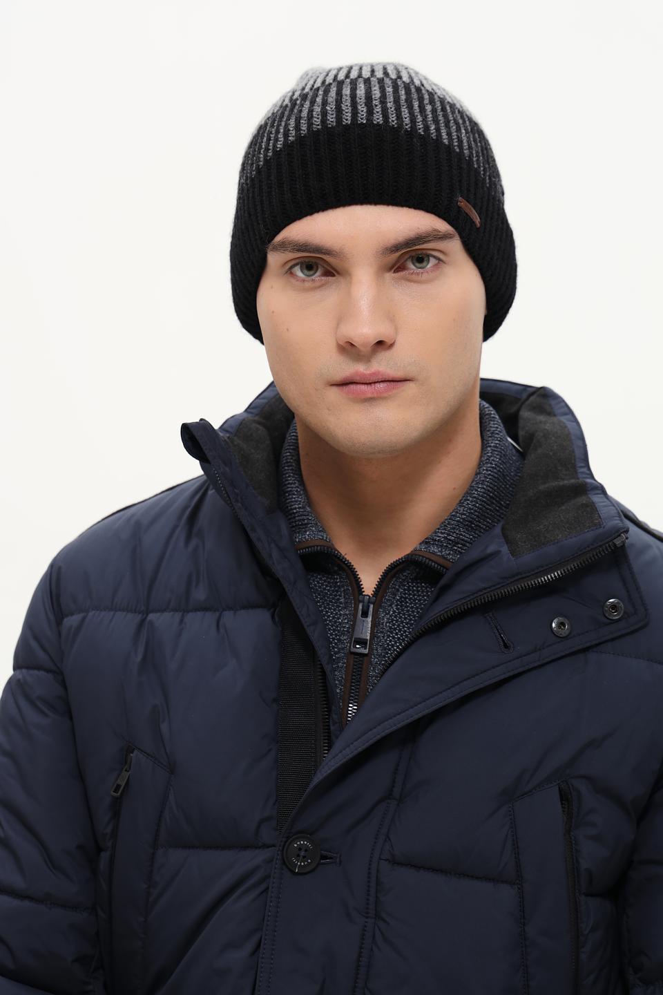 Шапка Marhatter мужская чёрно-серая