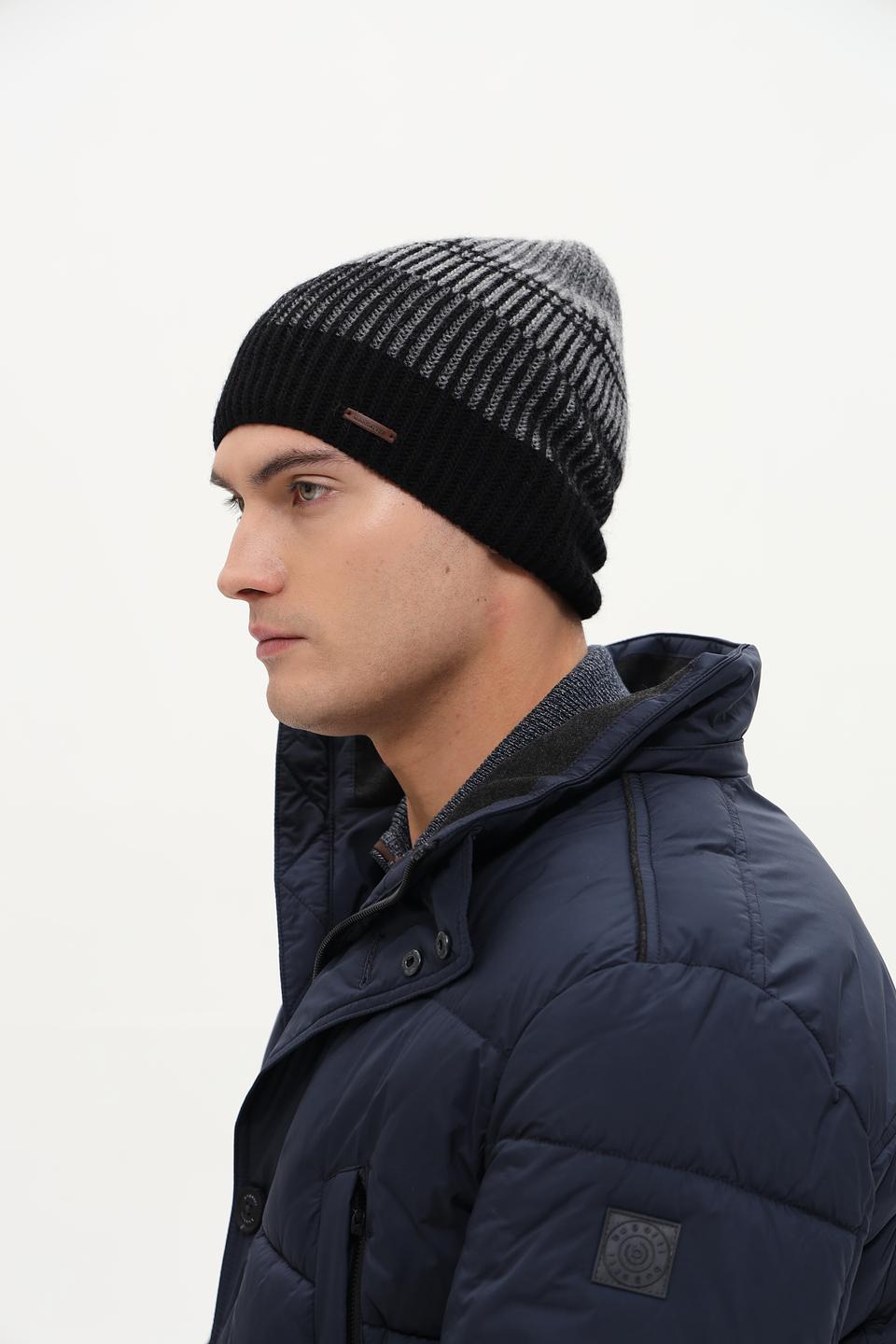 Шапка Marhatter мужская чёрно-серая