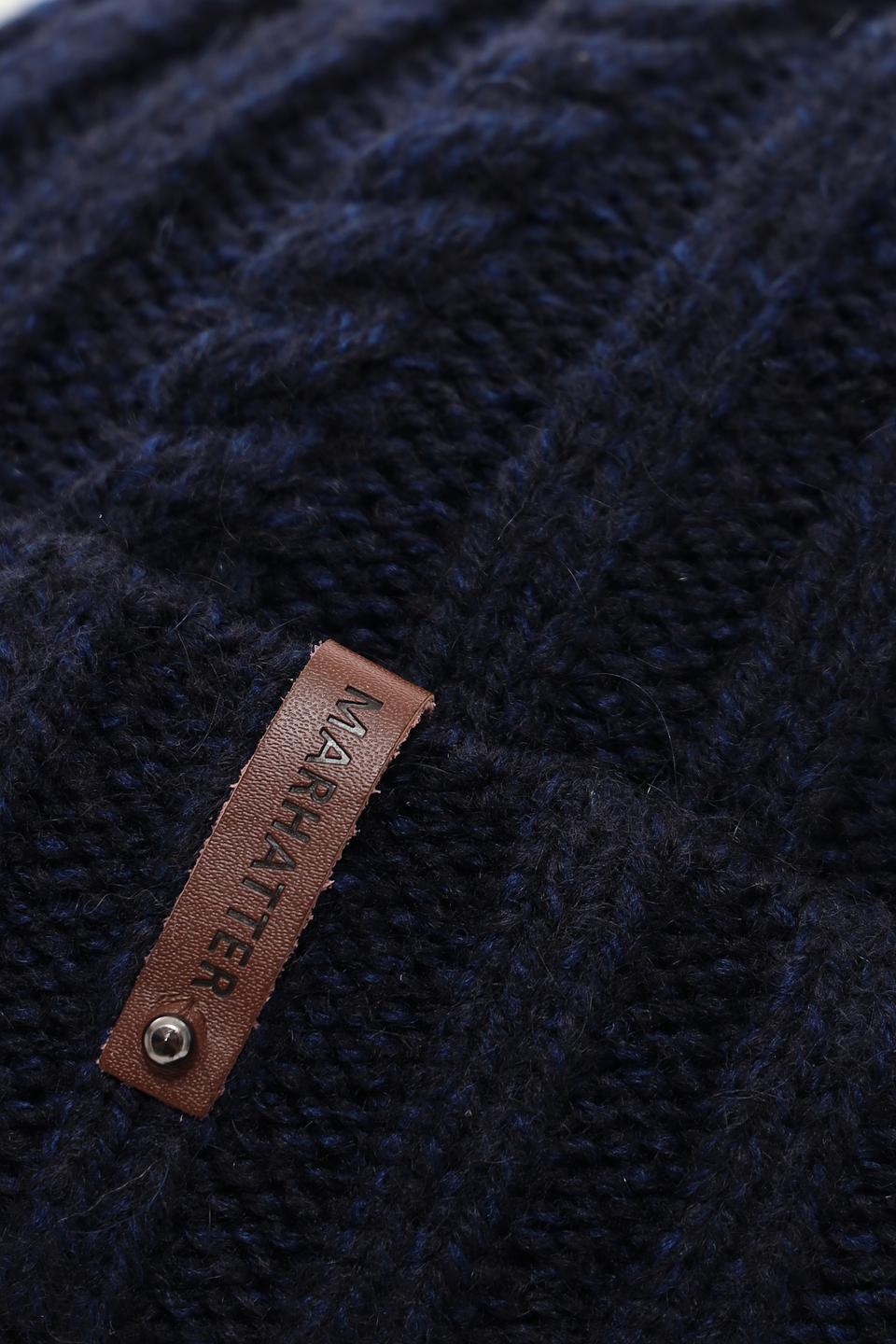 Шапка Marhatter мужская вязаная тёмно-синяя