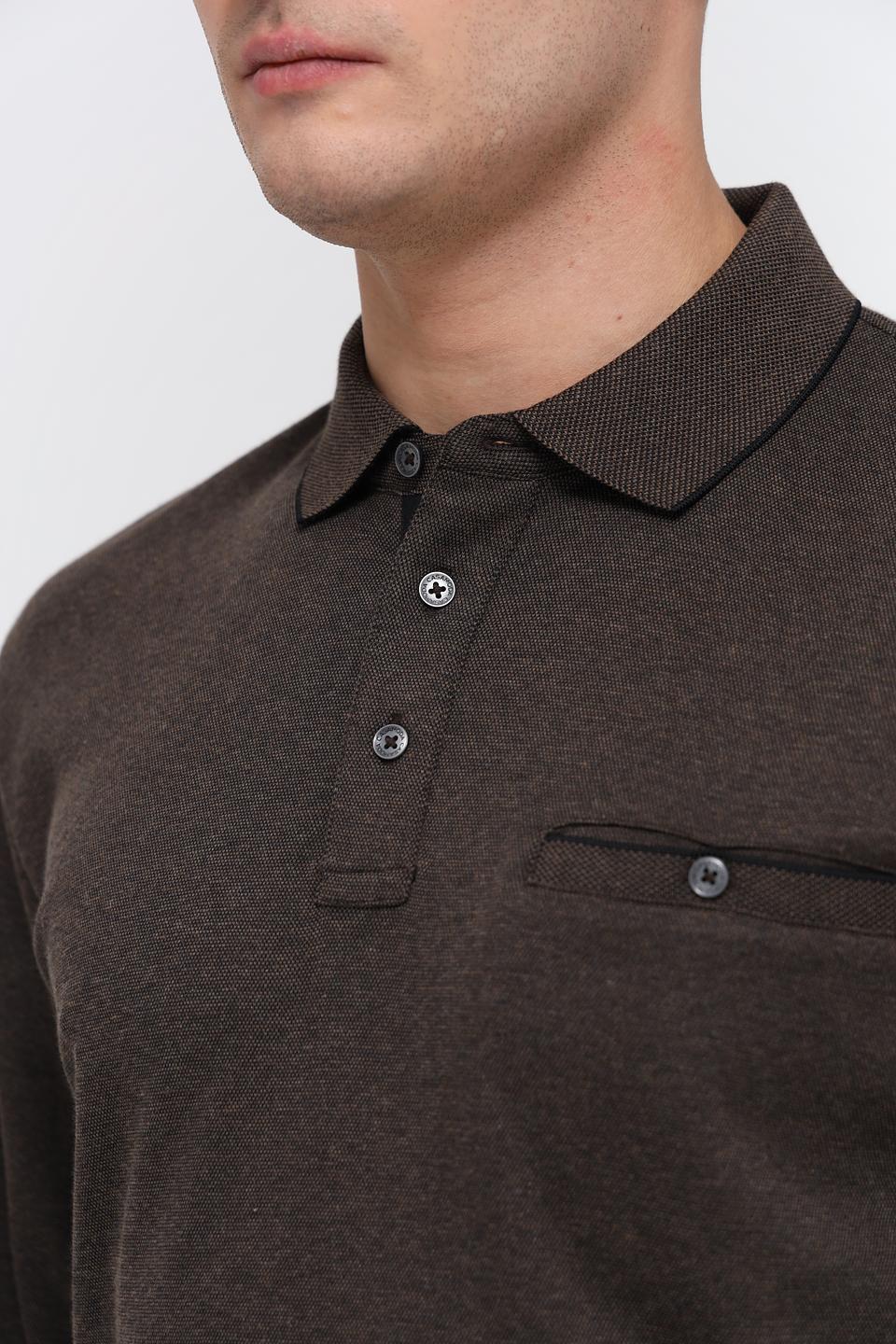 Поло Casa Moda с длинным рукавом коричневый