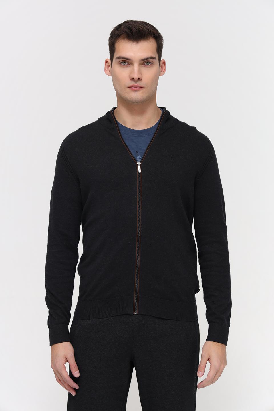 Кардиган Bugatti чёрный на молнии