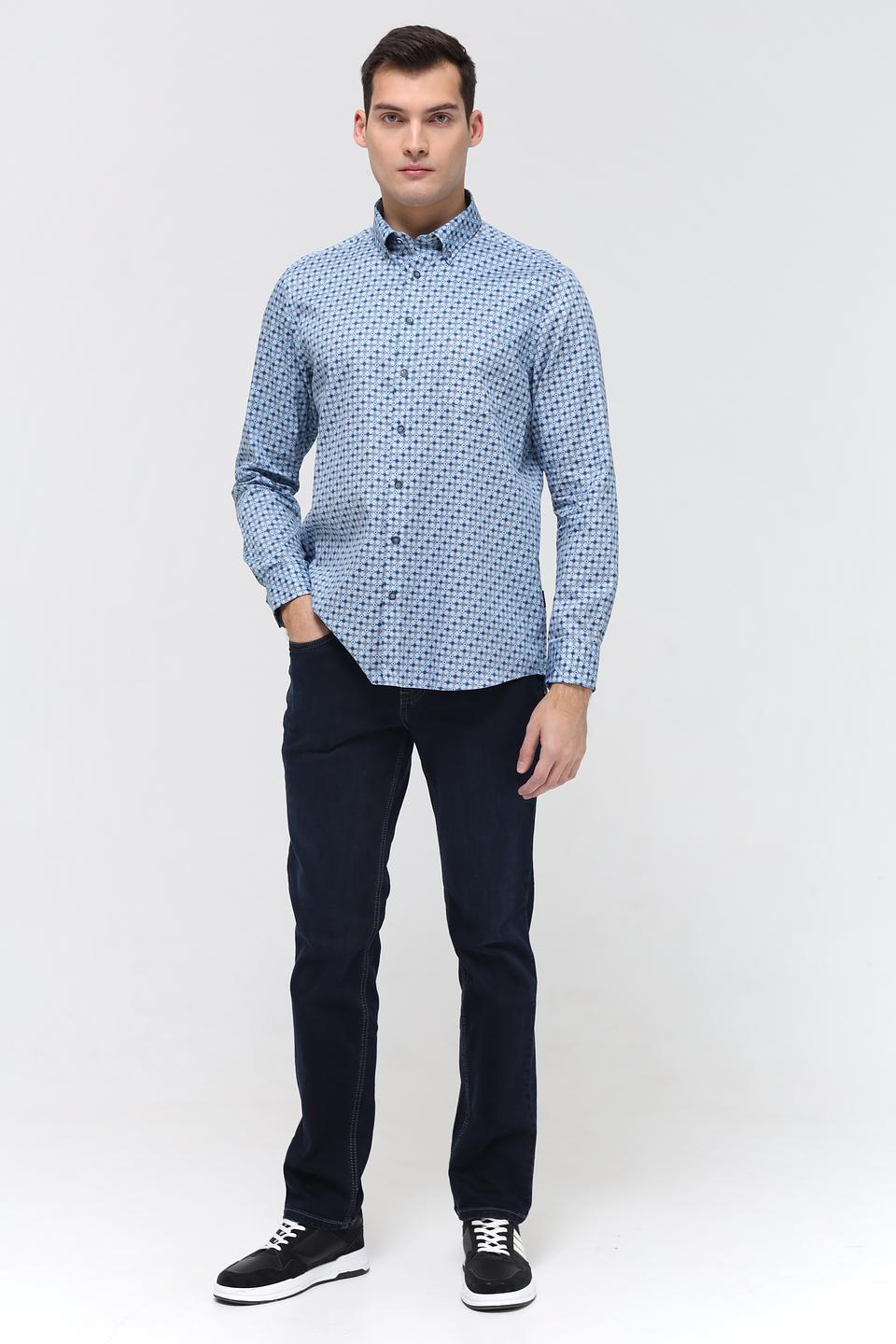 Рубашка Bugatti в голубую клетку