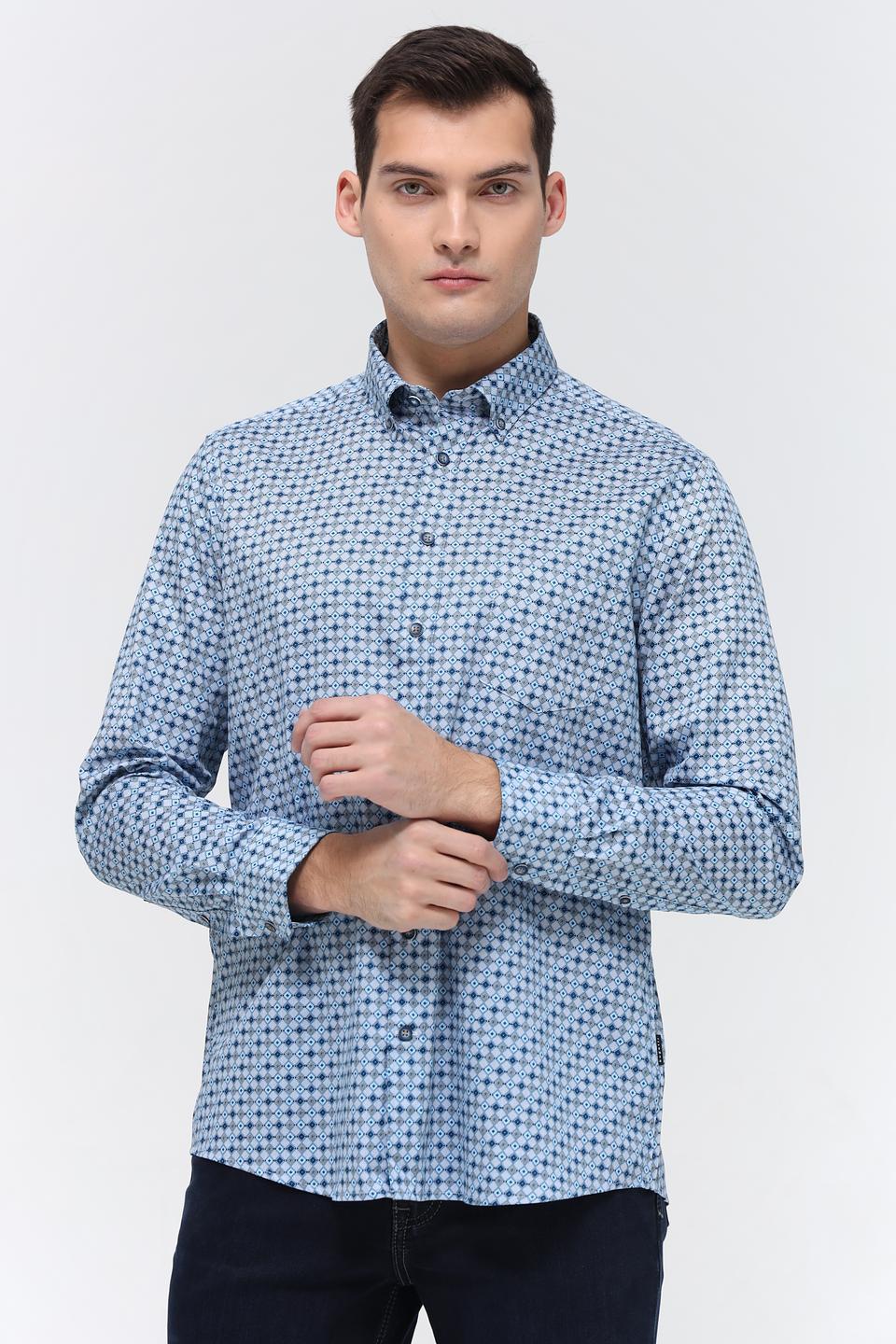 Рубашка Bugatti в голубую клетку
