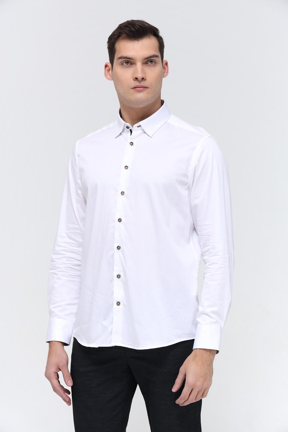 Рубашка Bugatti Slim Fit белая