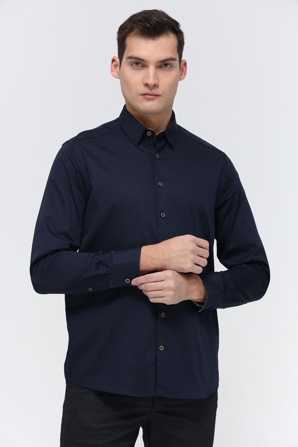 Рубашка Bugatti темно-синяя