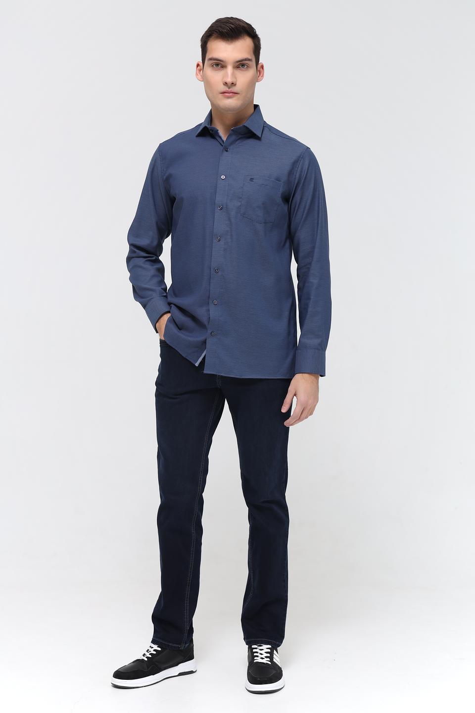 Рубашка Casa Moda синяя с длинным рукавом