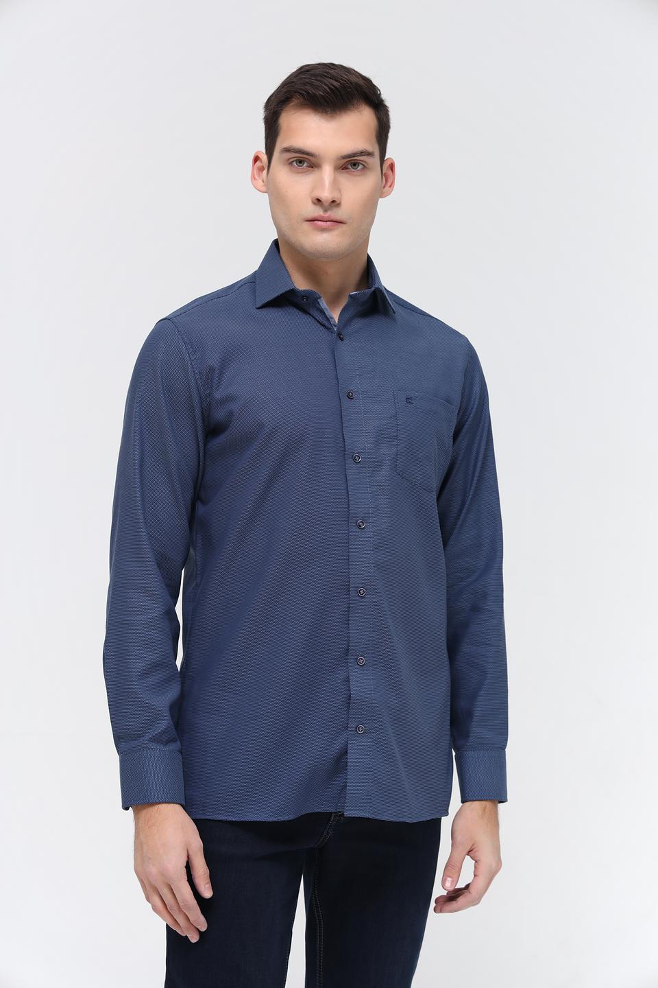 Рубашка Casa Moda синяя с длинным рукавом