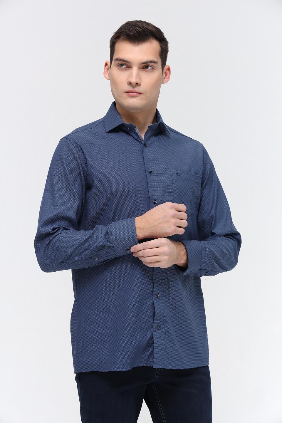 Рубашка Casa Moda синяя с длинным рукавом