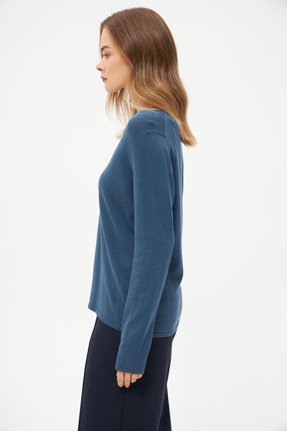 Пуловер Tom Tailor V-образный вырез синий