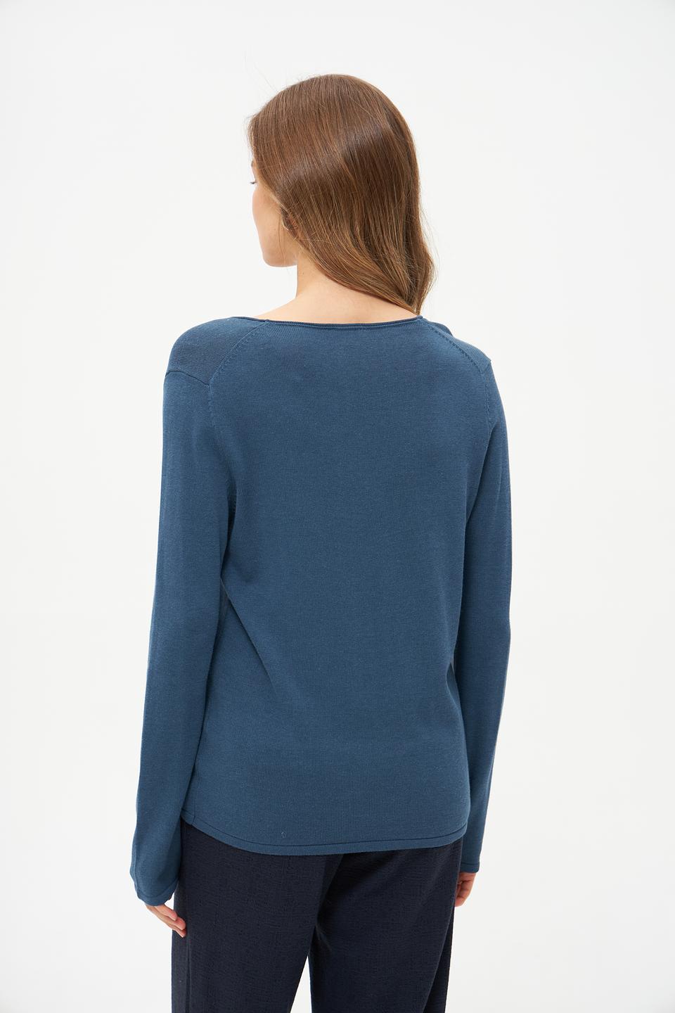 Пуловер Tom Tailor V-образный вырез синий