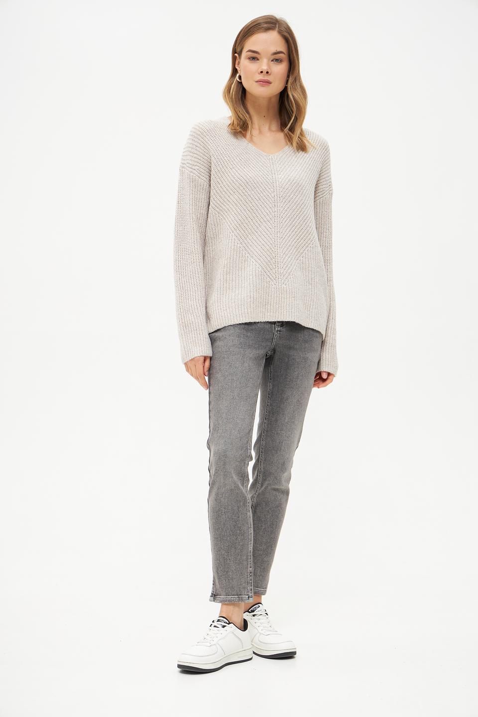 Пуловер Tom Tailor вязаный бежевый