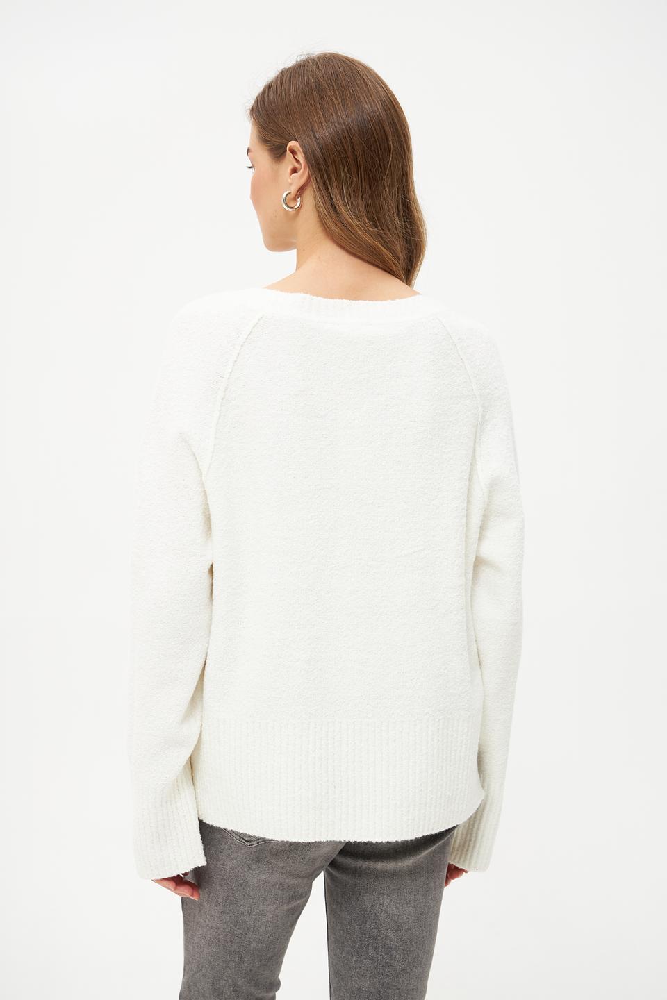 Пуловер Tom Tailor белый с рукавами-колокол