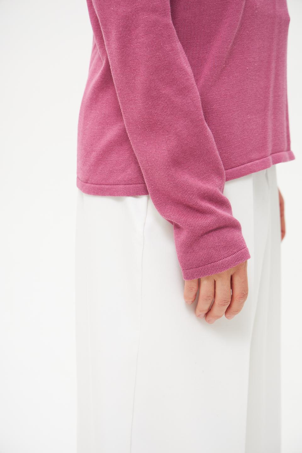 Пуловер Tom Tailor малиновый V-образный