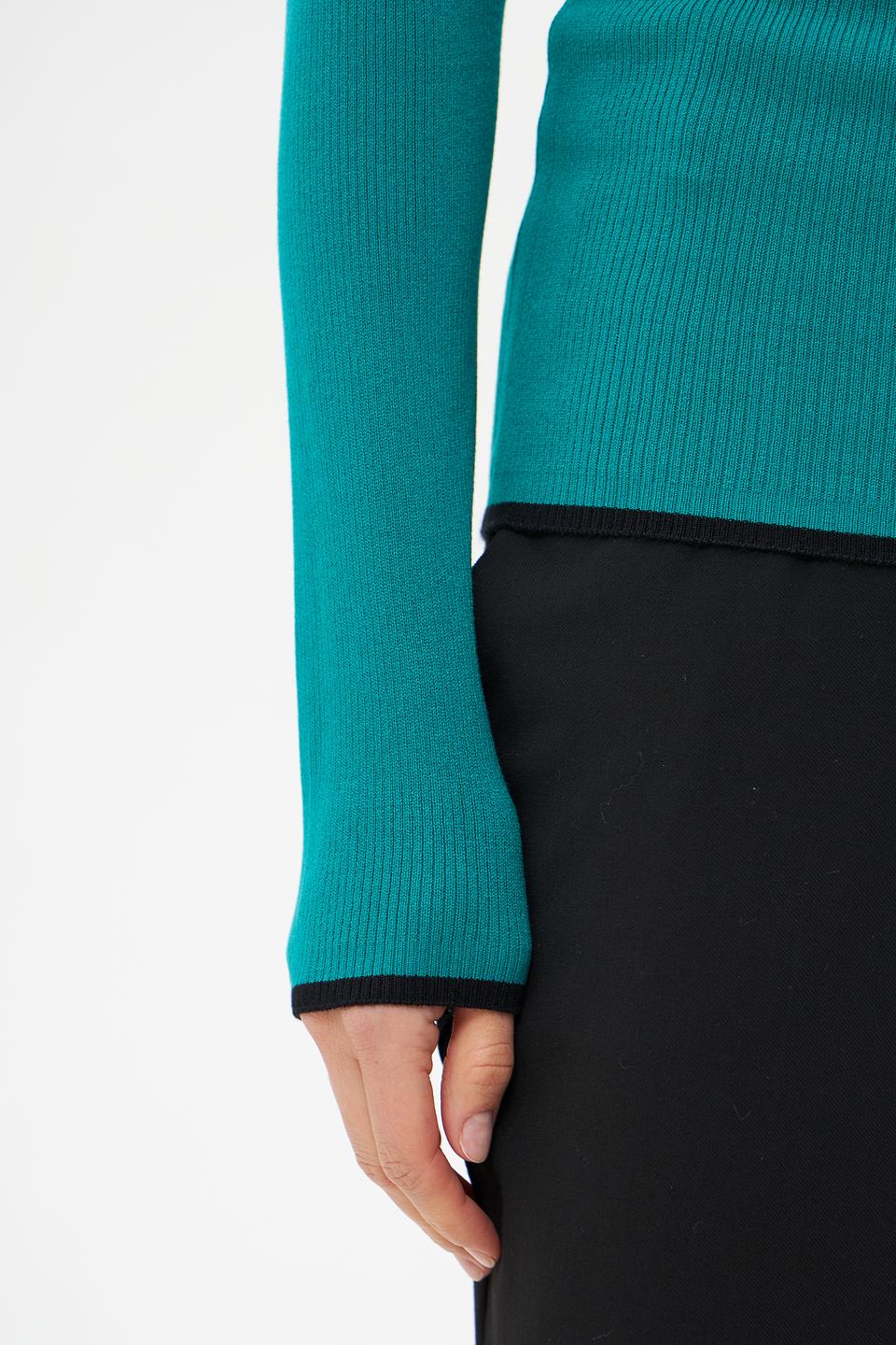 Пуловер Tom Tailor denim изумрудный