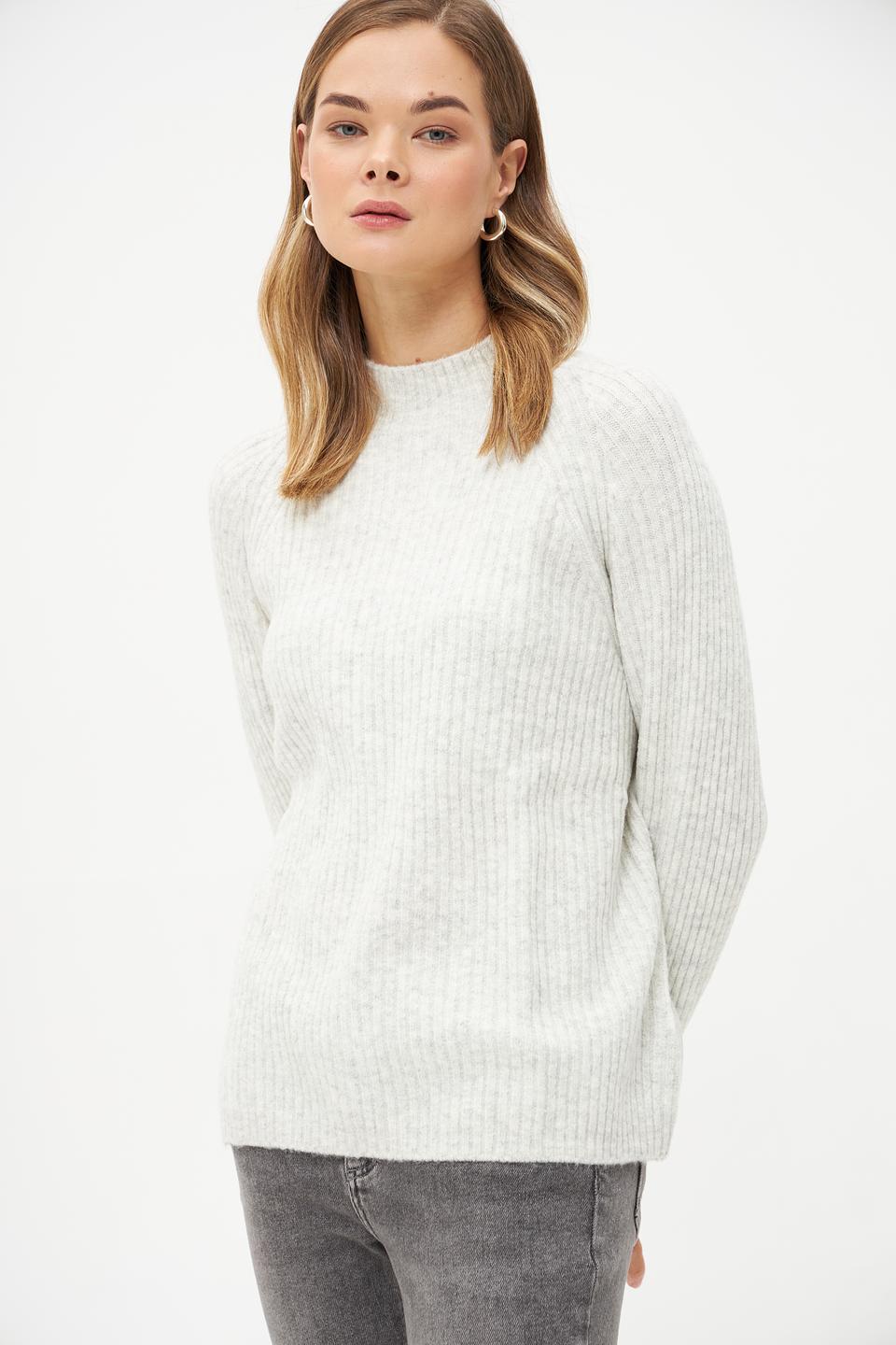 Пуловер Tom Tailor вязаный светло-серый