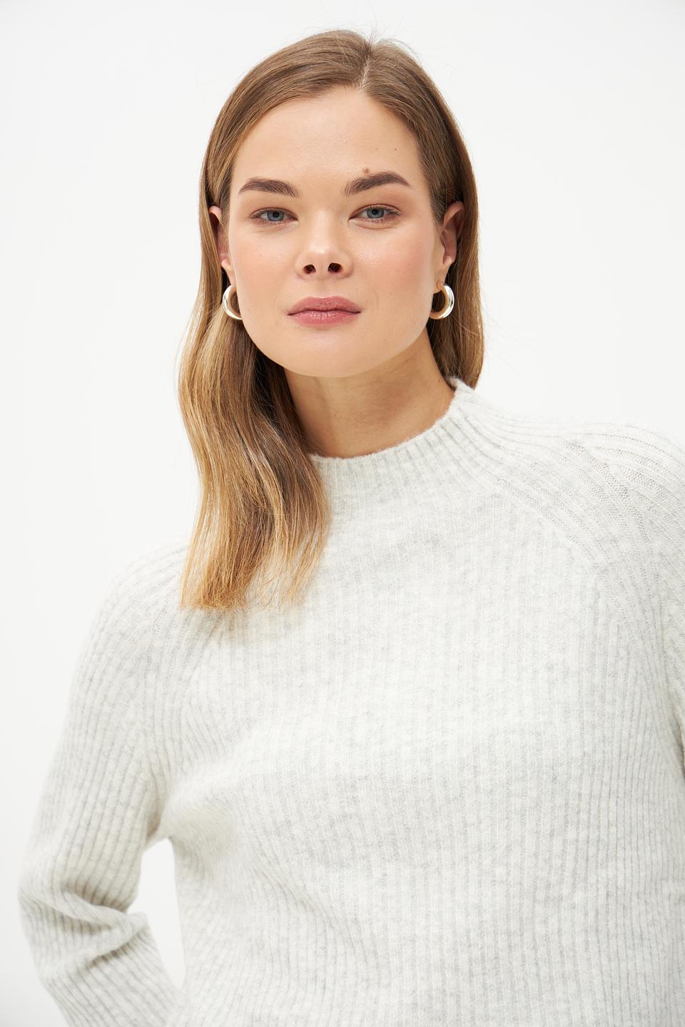 Пуловер Tom Tailor вязаный светло-серый