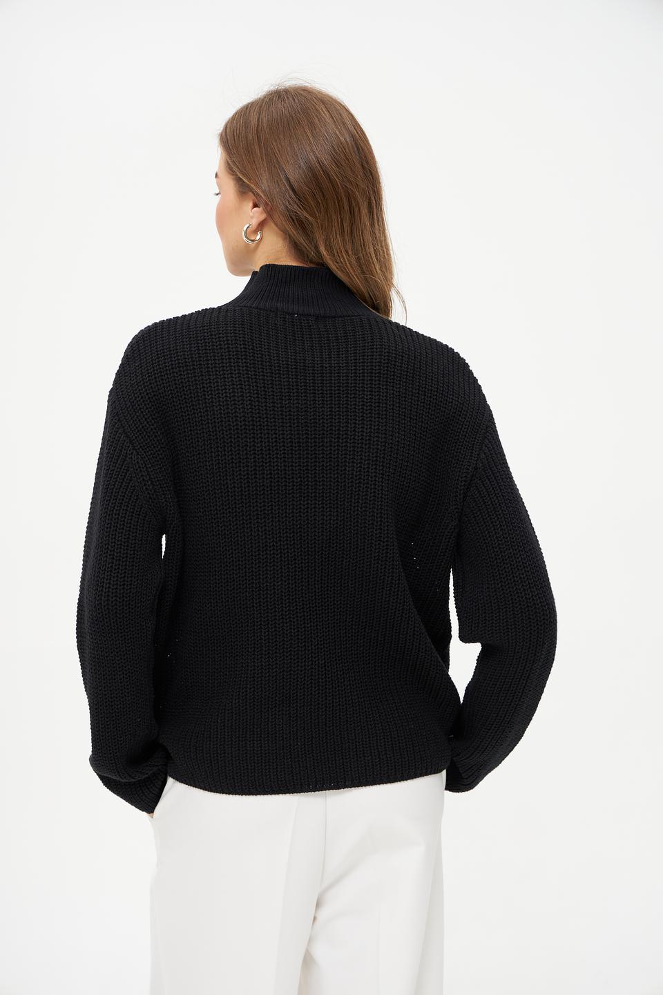 Пуловер Broadway чёрный с ажуром