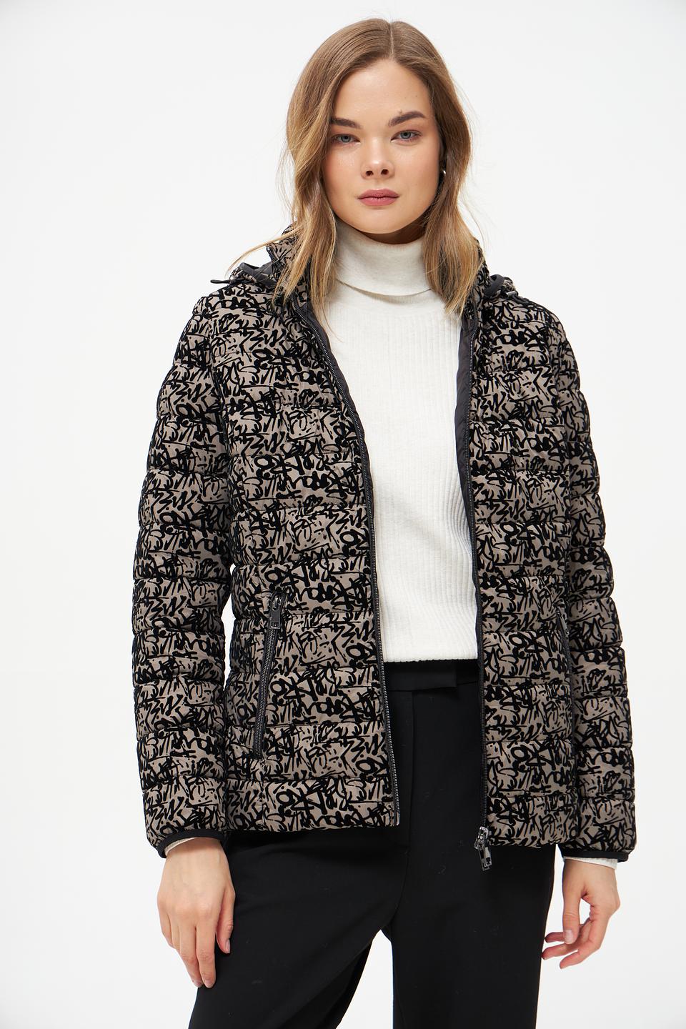 Куртка Lebek степлёная принт чёрный