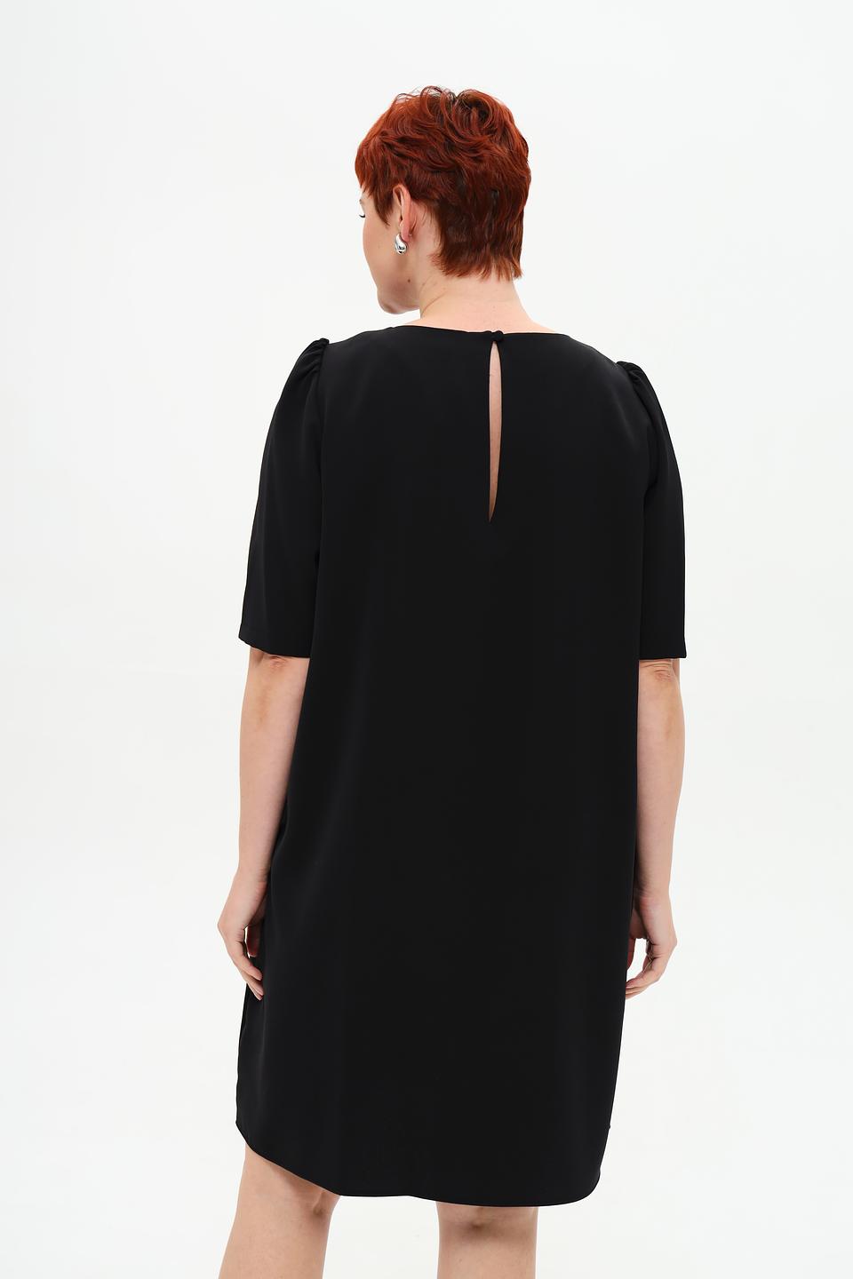 Платье Seidensticker чёрное с рукавами-фонариками