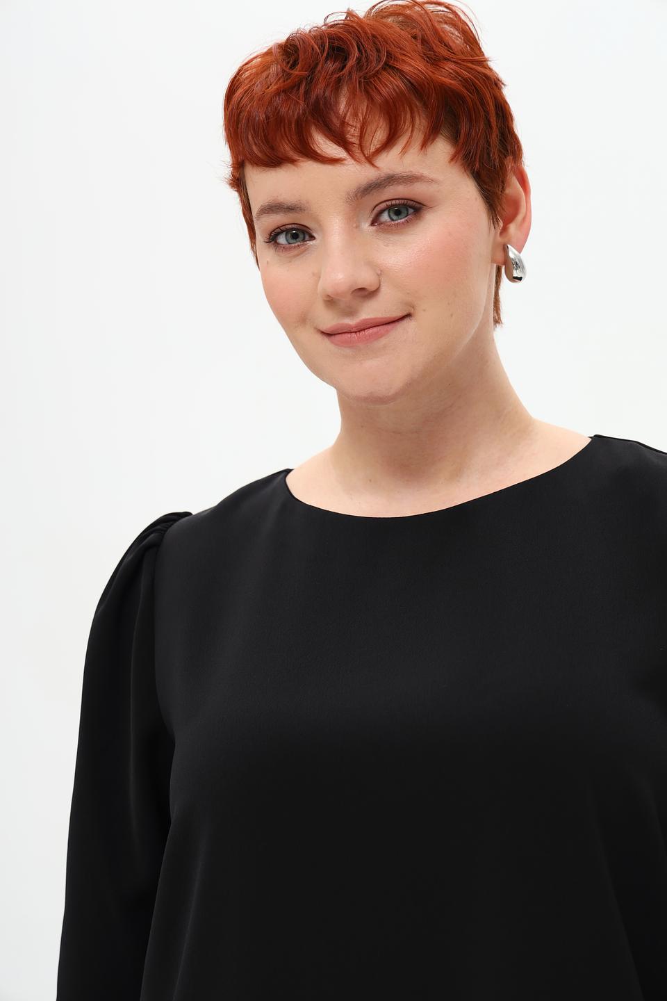 Платье Seidensticker чёрное с рукавами-фонариками