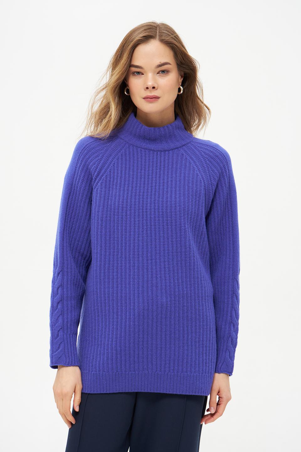 Пуловер Maerz с косами фиолетовый
