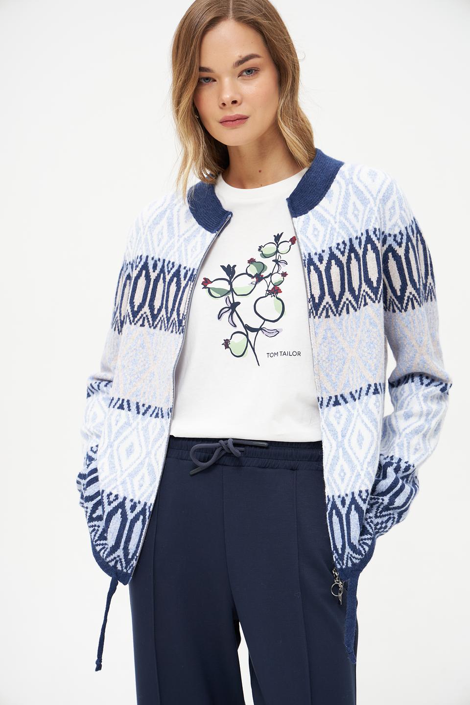 Жакет Olsen с узором голубой