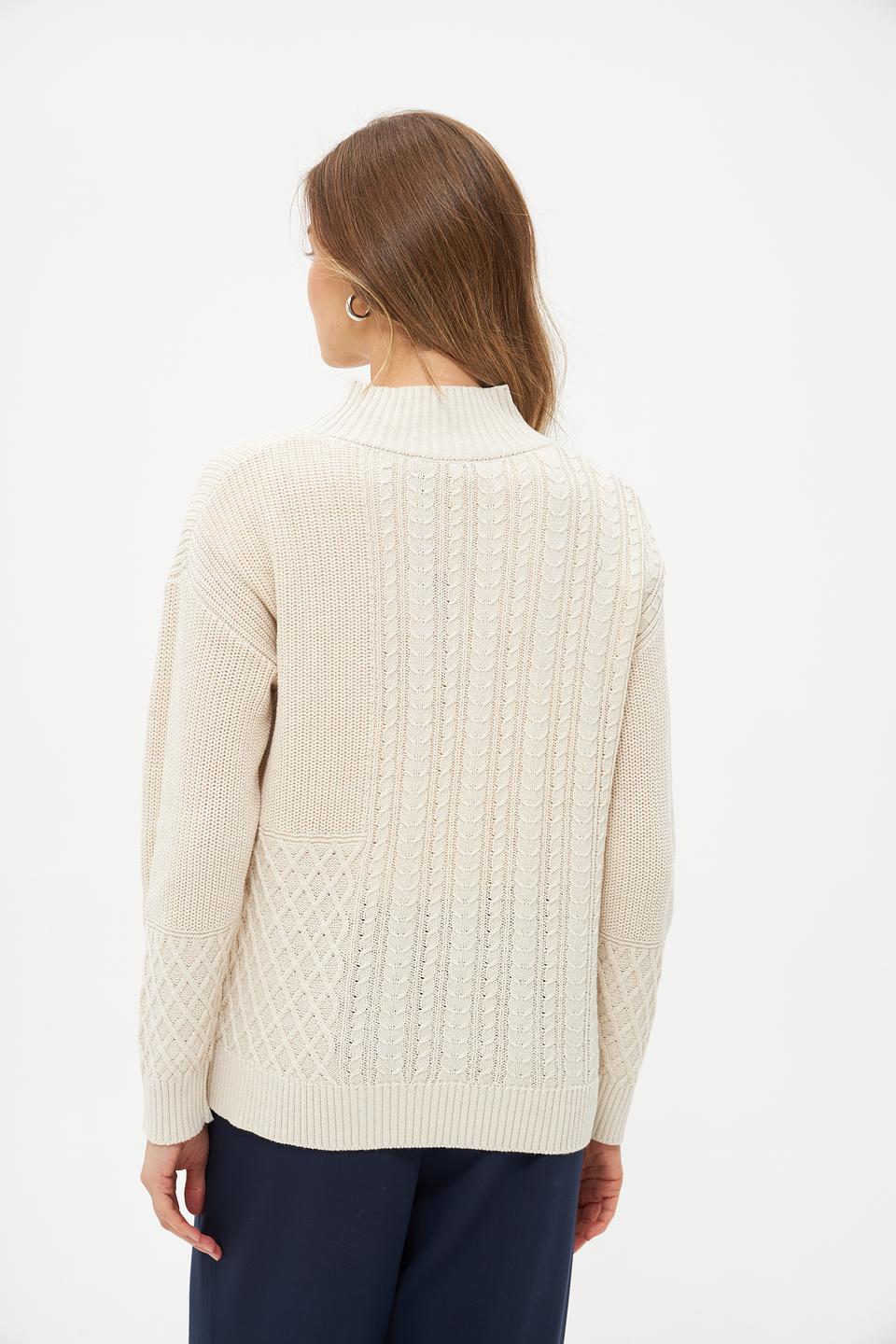Пуловер Olsen с косами кремовый