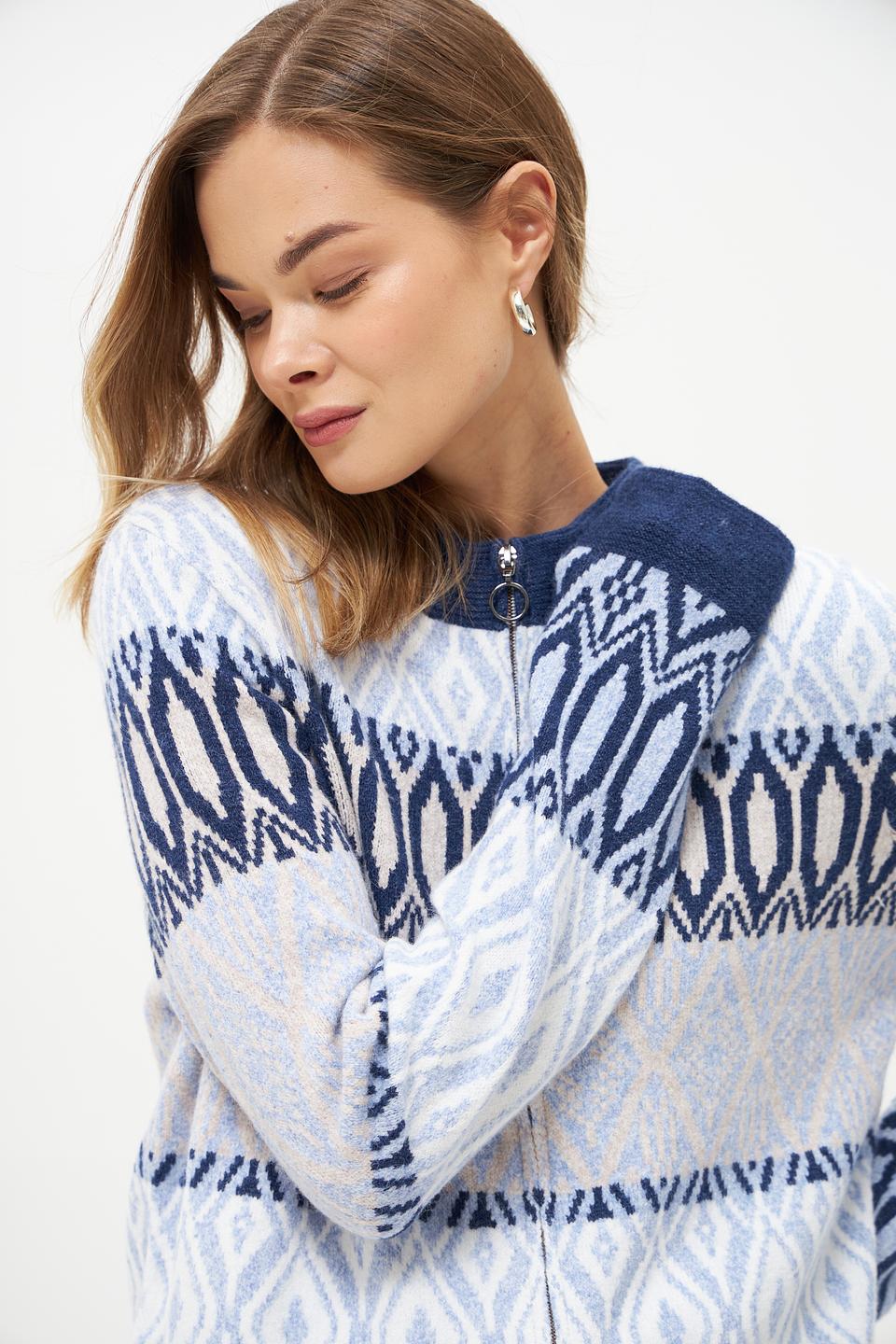 Жакет Olsen с узором голубой