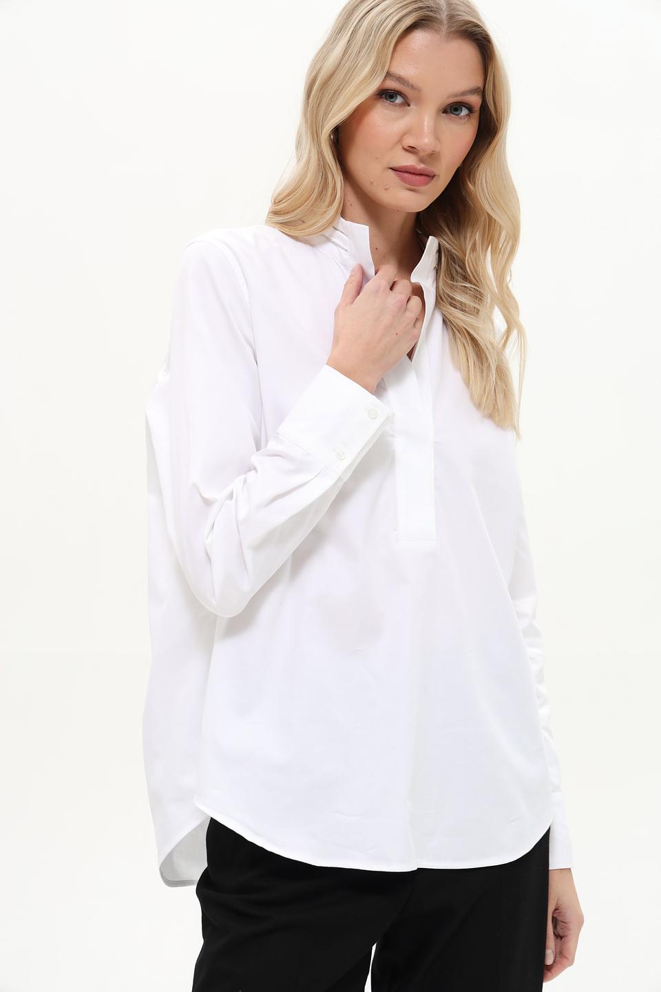 Рубашка Gerry Weber белая с воротником-стойкой