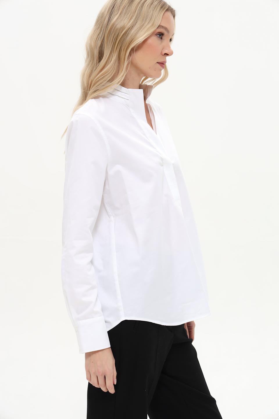 Рубашка Gerry Weber белая с воротником-стойкой