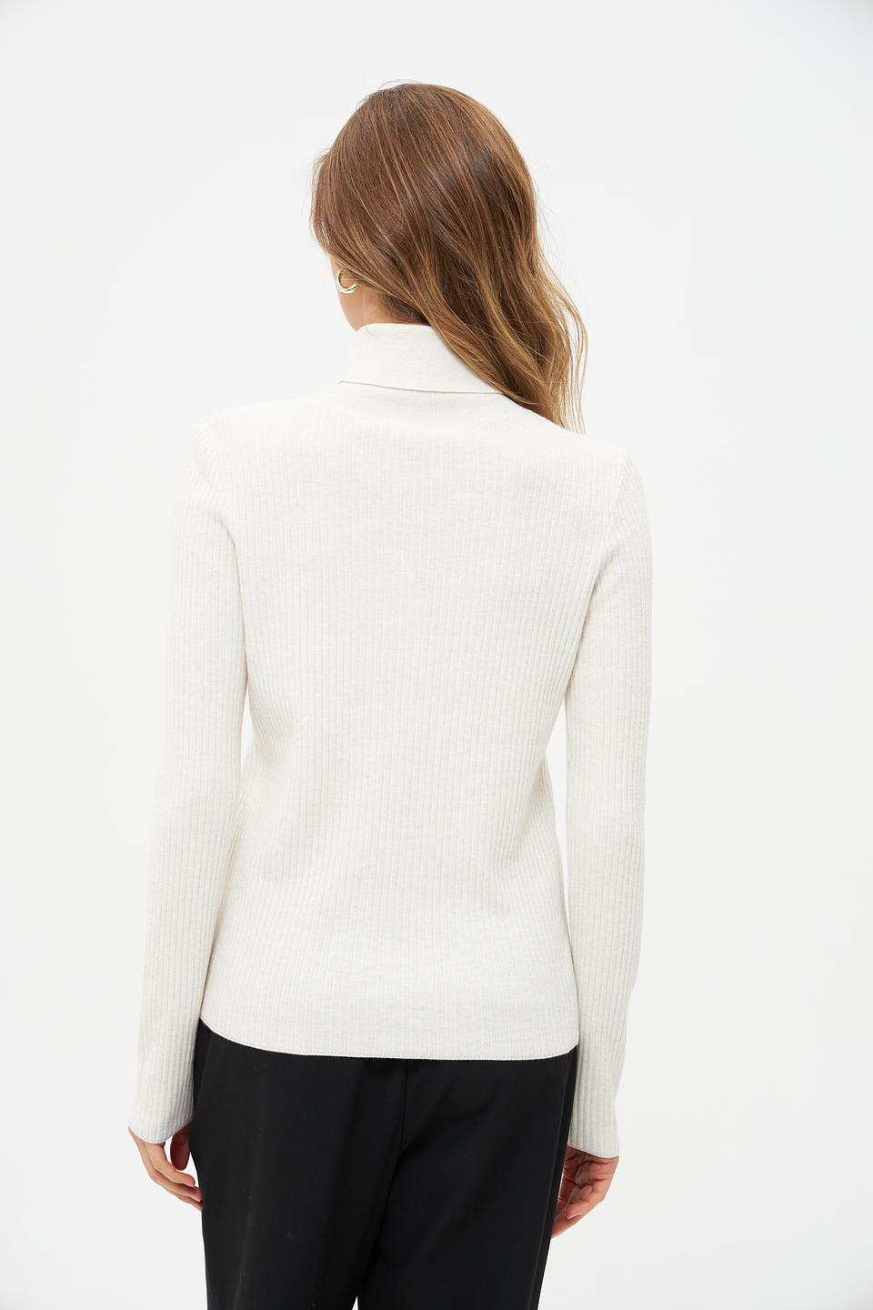 Водолазка Oui белая рифленая